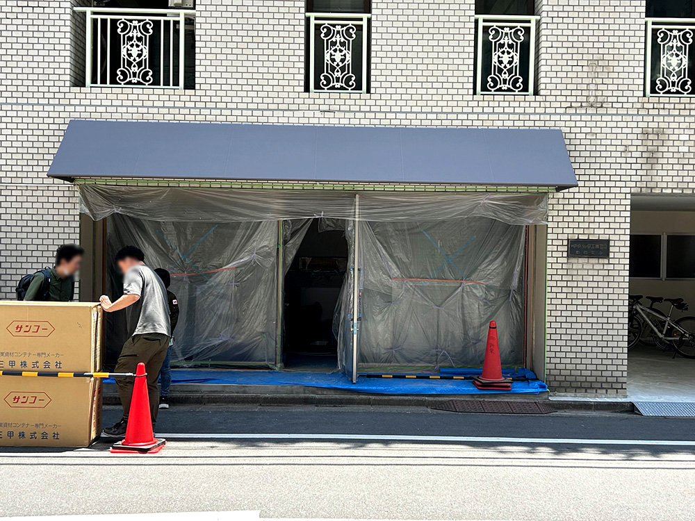 軒先テント新設工事